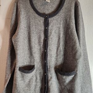 Vintage Peck & Peck Gray Button-Up Cardigan